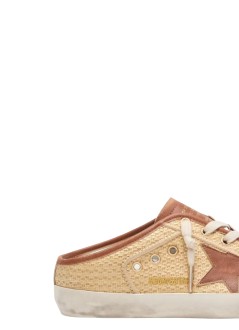 Super Star Sabot Raffia Upper Leather Toe Tongue And Star